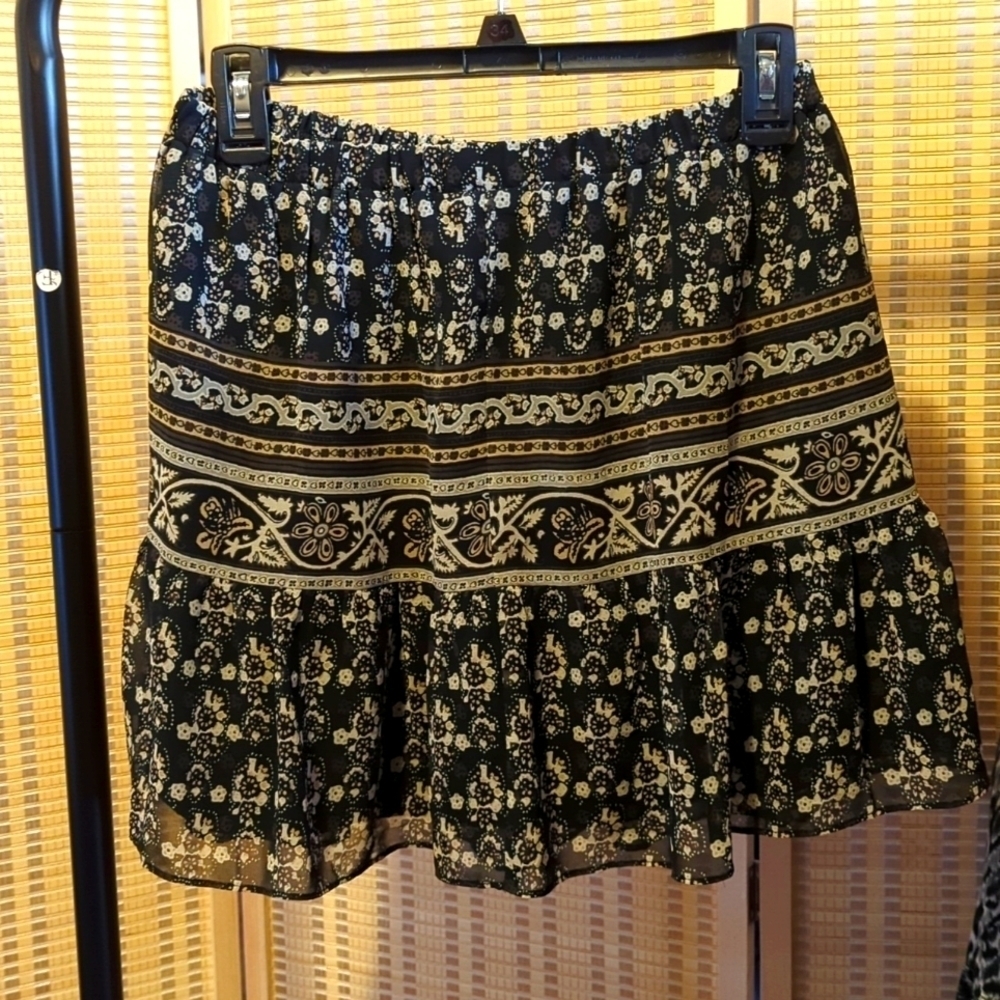 Madewell skirt sz S black and gray ruffled euc 🔥